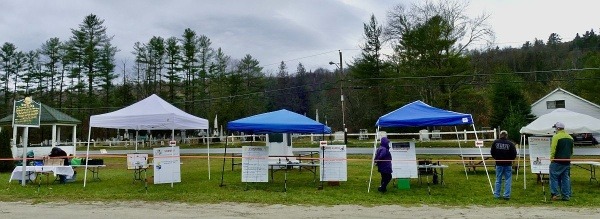 5 popup tents to display & discuss info panels on 5 topics