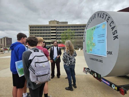 Deb Katz interacting with Students at the Science Fair at UMASS, 2024