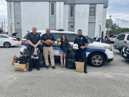 Pawtucket police and there donations to our back pack drive for the unsheltered in Pawtucket 