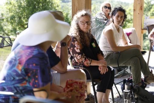 NH Healthy Climate volunteers participate in a climate cafe, speaking with members of their community about their climate experiences, concerns, and ideas.