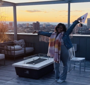Enjoying the views of a new home.