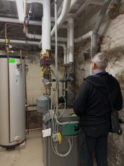 Evaluating a shelter heating system for potential recirculation line