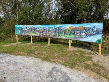 Native planting in front of Trailhead Mural