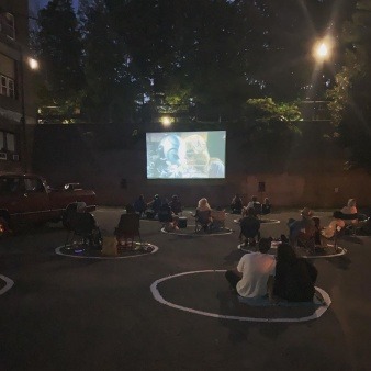 The Backlot Cinema, Epsilon Spires' socially-distanced outdoor move theater for the community