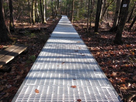 A portion of the Bragdon Hill trail bridge