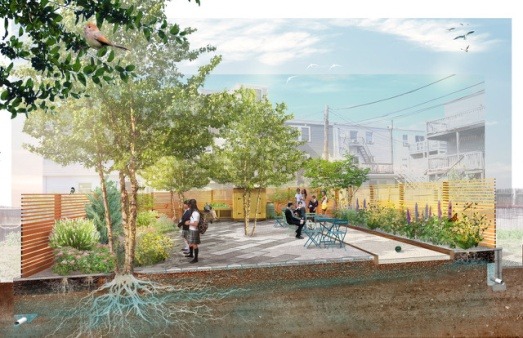 First rendering of Barnard Place Park