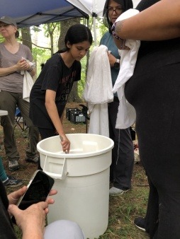 Moving fabric to goldenrod bath