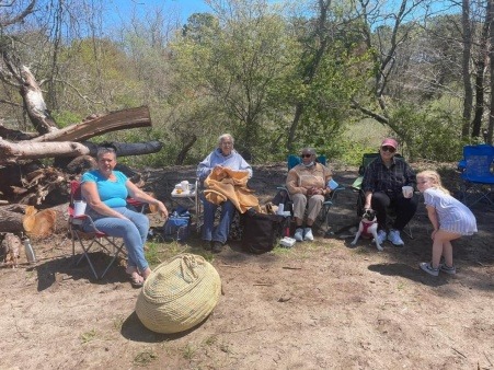 Mashpee Wampanoag Clan Mothers oversee during Planting 