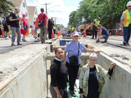 Faith leaders block pipeline construction in West Roxbury, MA in 2016