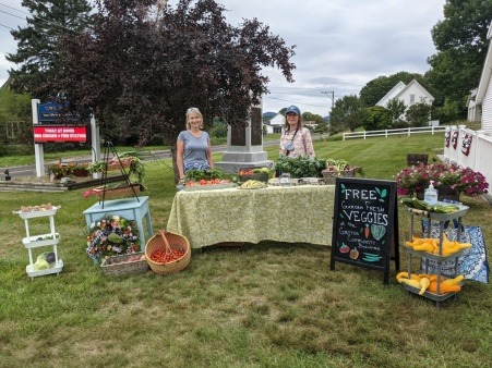 Distributing Free Food Harvest at Groton's annual Fall Foliage Chicken Pot Pie Dinner event