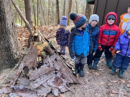 Celebrating Tu BiShvat, the New Year for the Trees, in the woods