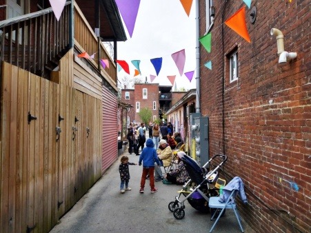 The group hosted an Earth Day party to celebrate the completion of their alleyway garden.