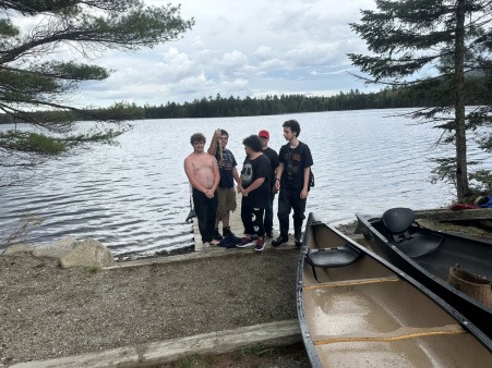 Learning how to fly fish on Kidney Pond.  