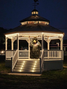 Park Gazabo Illuminated at Night Park Gazabo