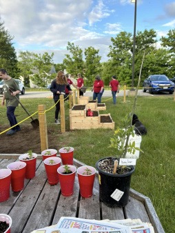 Preparing Potager Raised Beds with the local Boy Scout Troop