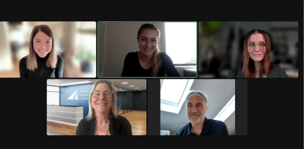 A photo of our Board of Directors and our daily operations team meeting over Zoom