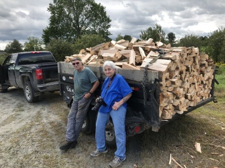 Firewood delivery to an income-limited household in Crafstbury, Vt.