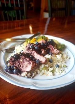 Foothills Foodworks meal-Local Roast Pork Tenderloin with fresh local Blueberry Sauce 