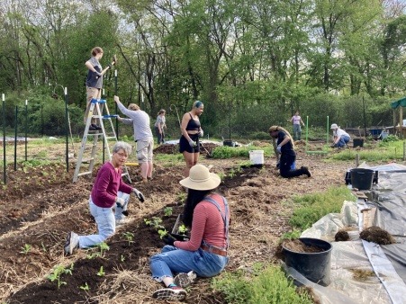 This is a normal workday doing spring planting in the garden