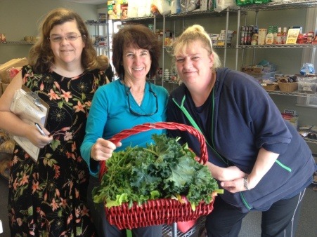 Delivering garden bounty to Food Pantry