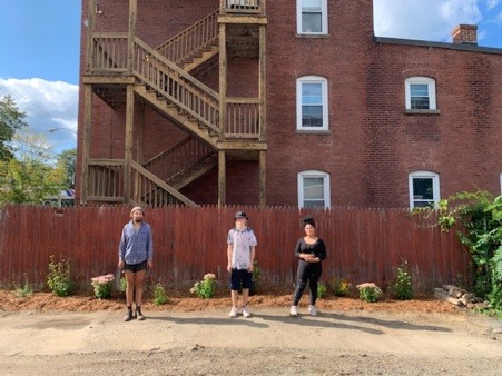 The youth after our first day of work building a garden at Pioneer Valley Brewing