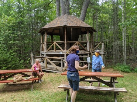 Helping to create outdoor classroom for local school