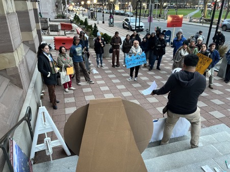 Rally for climate justice at City Hall in November
