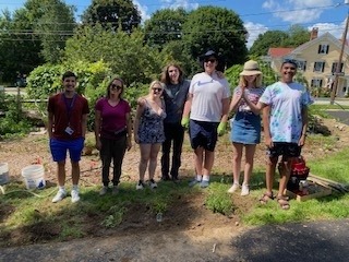 ASD students creating an herb garden