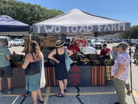 Farmer selling produce at farmer's market