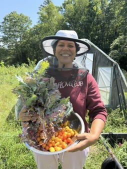 Fresh produce from hoop house garden!