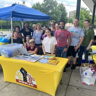 Board members and volunteers during a mutual aid series distribution
