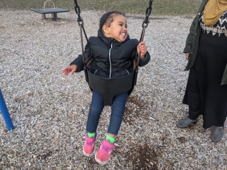 Happiness is a new swing