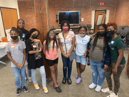 These are a few BGA participants pictured with our founder after a self-love workshop.