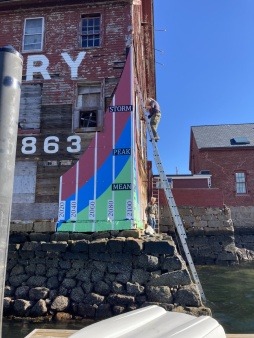 CACC created a mural to create awareness of future sea level rise and storm surge 