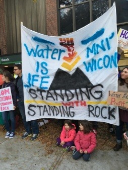 Spark Teacher Education Community members organized a protest to stand with Standing Rock