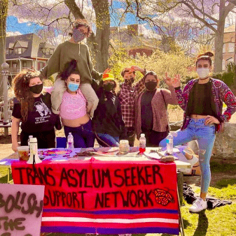 tabling at Abolition Fest last spring. 