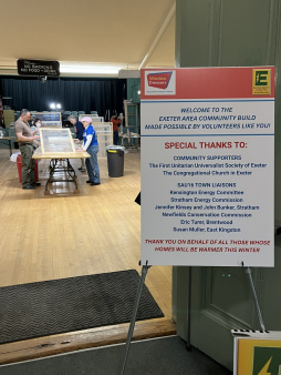 Entrance to build site with welcome info