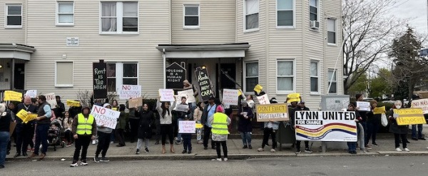 photo of crowd with protest signs