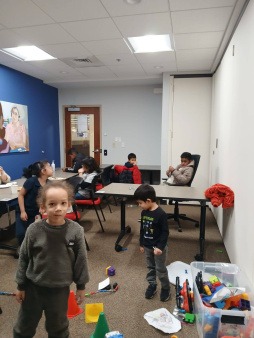 Childcare during Nuevas Voces evening sessions ensure working families can participate