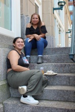 Eny Lovo and Kathy Henriquez of Neighbors United for a Better East Boston (NUBE) and organizers of the Grassroots Fund Community-Led Climate Resilience in Boston cohort.