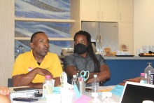 Jamal Gooding of People Affecting Community Change (PACC) and William Dickerson of Brockton Interfaith Community (l-r) and organizers part of the Grassroots Fund Community-Led Climate Resilience in Boston cohort.